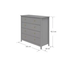 Commode Luna 4-Laden - Grey -Little Dutch || Stokke || Joolz Verkoopwinkel flexa commode luna 4 laden grey 3